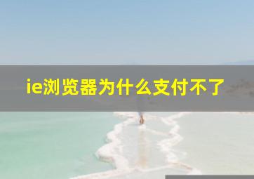 ie浏览器为什么支付不了