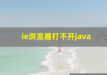 ie浏览器打不开java