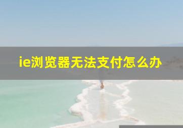 ie浏览器无法支付怎么办