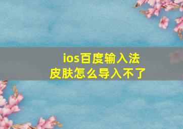 ios百度输入法皮肤怎么导入不了