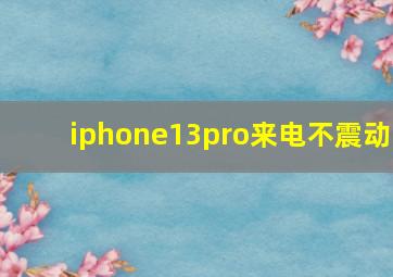 iphone13pro来电不震动