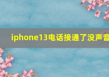 iphone13电话接通了没声音