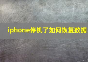 iphone停机了如何恢复数据