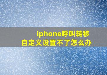 iphone呼叫转移自定义设置不了怎么办