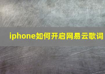 iphone如何开启网易云歌词