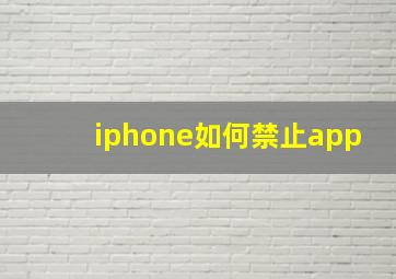 iphone如何禁止app