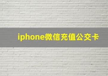 iphone微信充值公交卡