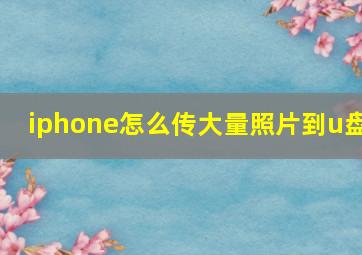 iphone怎么传大量照片到u盘