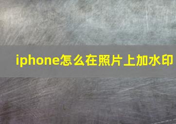 iphone怎么在照片上加水印