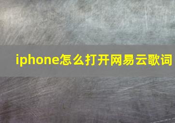 iphone怎么打开网易云歌词