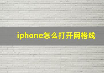 iphone怎么打开网格线