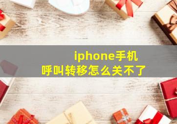 iphone手机呼叫转移怎么关不了