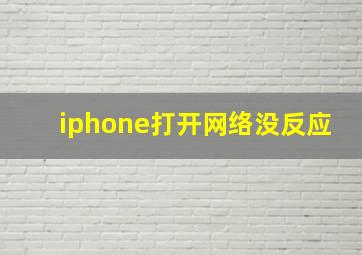 iphone打开网络没反应