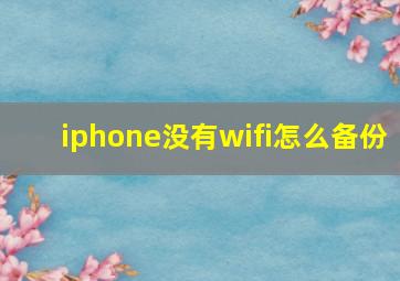 iphone没有wifi怎么备份