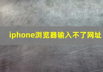 iphone浏览器输入不了网址