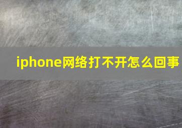 iphone网络打不开怎么回事