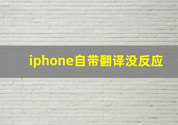 iphone自带翻译没反应