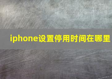 iphone设置停用时间在哪里