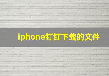 iphone钉钉下载的文件