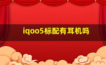 iqoo5标配有耳机吗