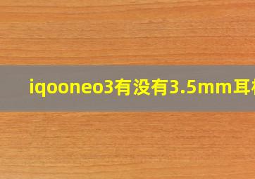 iqooneo3有没有3.5mm耳机孔