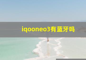 iqooneo3有蓝牙吗