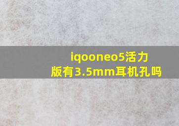 iqooneo5活力版有3.5mm耳机孔吗