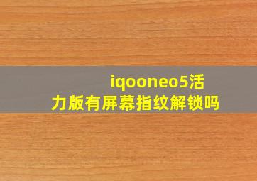 iqooneo5活力版有屏幕指纹解锁吗