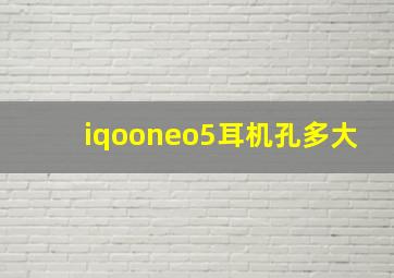 iqooneo5耳机孔多大