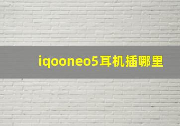 iqooneo5耳机插哪里