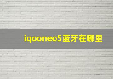 iqooneo5蓝牙在哪里