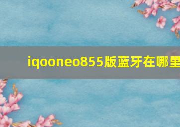 iqooneo855版蓝牙在哪里