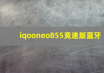 iqooneo855竞速版蓝牙