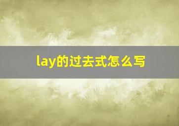 lay的过去式怎么写