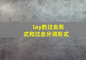 lay的过去形式和过去分词形式