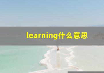 learning什么意思