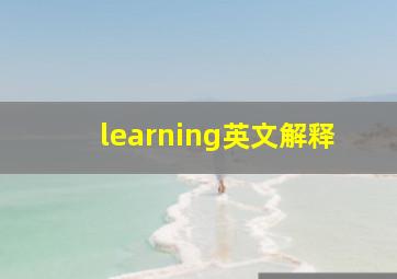 learning英文解释