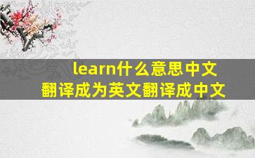 learn什么意思中文翻译成为英文翻译成中文