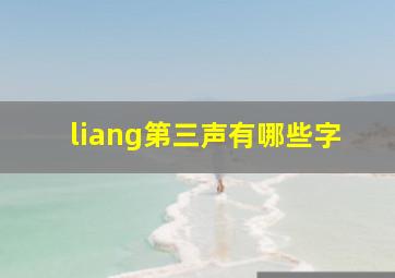 liang第三声有哪些字