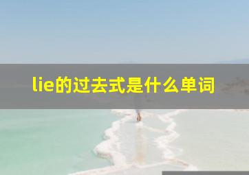 lie的过去式是什么单词