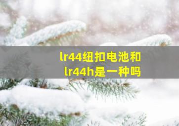 lr44纽扣电池和lr44h是一种吗