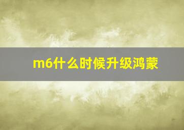 m6什么时候升级鸿蒙