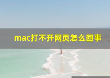 mac打不开网页怎么回事