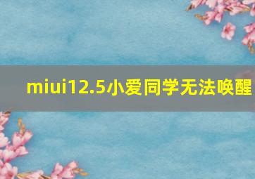 miui12.5小爱同学无法唤醒