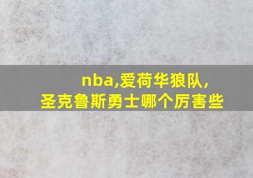 nba,爱荷华狼队,圣克鲁斯勇士哪个厉害些