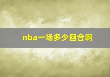 nba一场多少回合啊