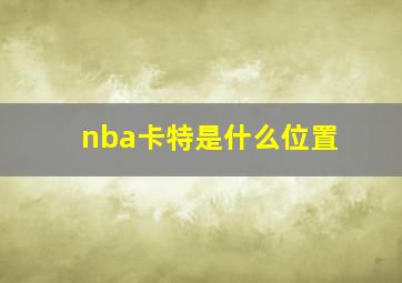 nba卡特是什么位置