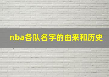 nba各队名字的由来和历史