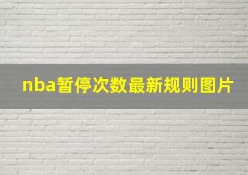 nba暂停次数最新规则图片