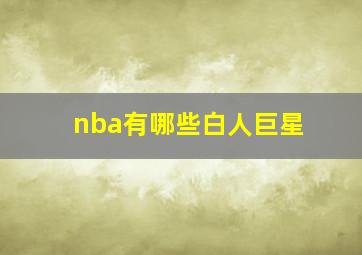 nba有哪些白人巨星